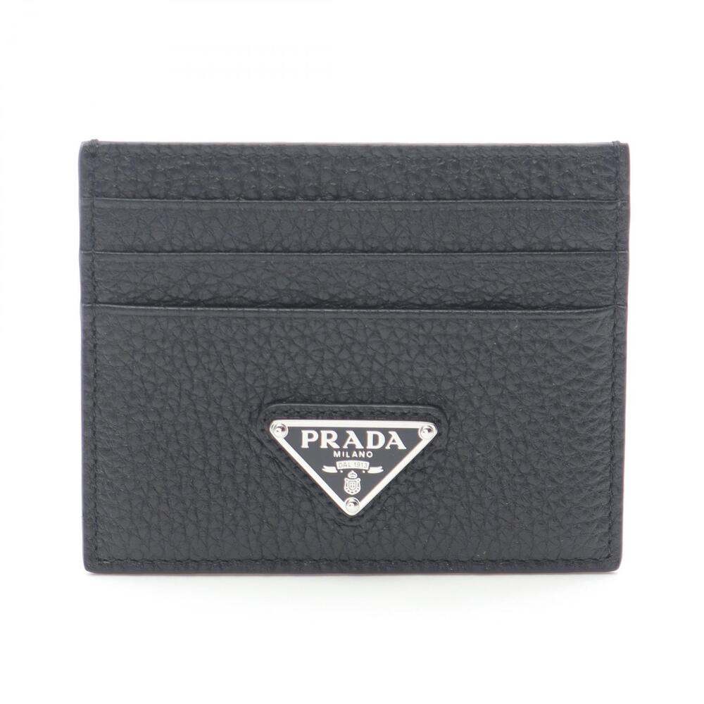 Prada Vitello Daino Trian Case Wallet Leather Accessory Black